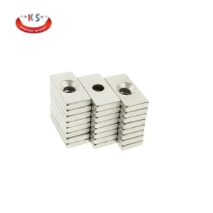 N52 Super Strength Rare Earth Neodymium Block Magnet Rectangle with Countersunk Hole for Magnetic Materials Applications