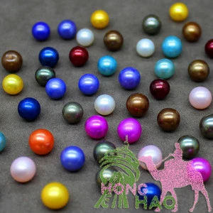 Natural freshwater pearl dyed colors6-7mm 7-8mm round loose pearl for pearls girls opening party  (without OYSTER)
