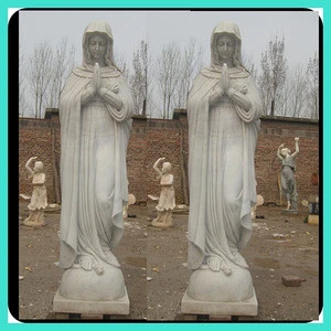 Nature Stone White Marble Virgin Mary Statue Sculpture