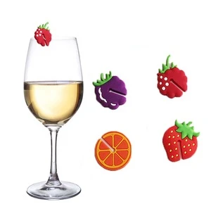 New Arrival Silicone Fruit Wine Charms Drinking Glass Charms