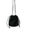 New crossbody bucket bag women drawstring shoulder bag lady sequin bag