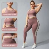 New Custom Activewear Breathable Yoga Wear 4XL Plus Size Fitness Workout 2 Pieces Bra V Shape Legging Set Plus Size Yoga Clothes