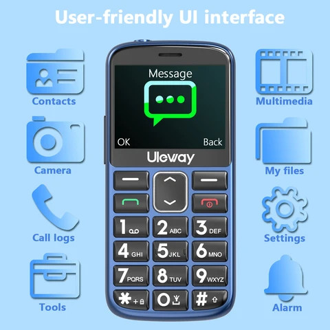 New Design Senior Elderly Feature Mobile Unlocked Big Battery 4G Cell Phone