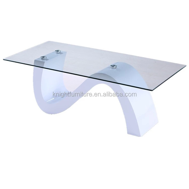 New Design White High Gloss Painting Glass Coffee Table