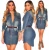 Import New hot selling ladies dress denim shirt high fashion western style dresses from China