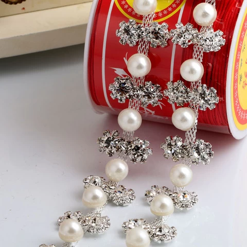 New Product rhinestone crystal pearl trimming for fashion jewelry