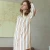 Import New product sexy nightshirt for women stripe home shirt long sleeve nightgown from China