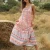 Import New spring/summer 2021 Bohemian print loose V-neck patchwork halter dress from China