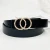 Import New style ladies fashion double round buckle belt PU leather pearl wild simple belt from China