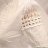 New Women Blouses Slim Bottoming Long-sleeve White Shirt Lace Hook Flower Hollow Plus Size S-5XL