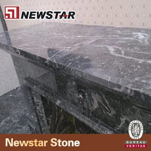 Newstar Black Marble Stone Fireplace Mantel for Real Estate project