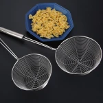 Noodle Colander Stainless Steel Mesh Strainer Spoon Frying Oil Dumplings Colander Basket Cookware Cooking Strainers Kitchen Tool