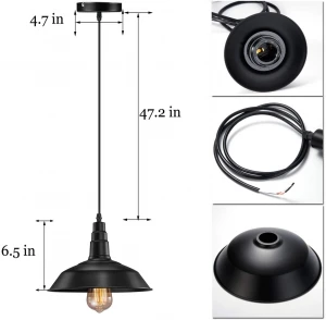 Nordic industrial metal black hanging lamp home decor indoor lighting modern minimalist pendant light
