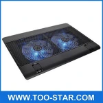 Notebook cooling pad Blue LED Laptop Cooler 5 Fans 2 USB Port Stand Pad for Laptop 10-17