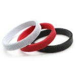 Odian Jewelry Custom Colourful Stainless Steel Spring Bracelet Elastic Jewelry Mesh stretchable  strechable Bracelet