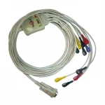 OEM Copper Wire Silicone Rubber spo2 ECG EKG Cable for Medical Equipments