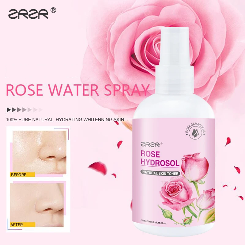 Organic Rose Pure Dew Rose Water Facial Toner Damascus Rose Water Face Spray
