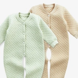 Organic three layer air cotton newborn baby clothing warm baby jumpsuit