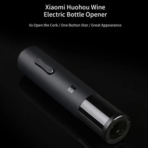 Original Xiaomi Automatic Wine Bottle Kit Electric Corkscrew Opener With Foil Cutter, 6S open the cork,one button start (black)