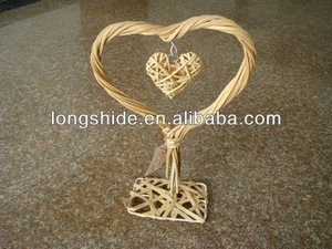 ornamental 100% handmade weave ornamental environmentally friendly heart-shaped wicker craft