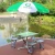Import outdoor  aluminum folding picnic table with chairs and umbrella from China