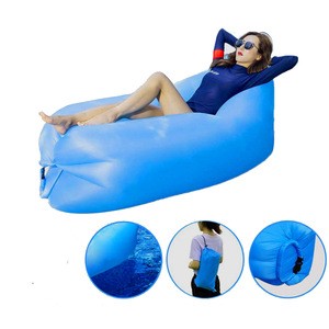 Outdoor Folding Fast Inflatable Air Lounge Lazy Sofa Lay Bed Air Sleeping Bag Beach air bed