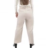 Outstanding quality solid mid-waist womens wide leg pants