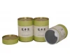 Paper Tea Packaging Tube Food Grade Round Tin Gift Canister with Metal End Cans