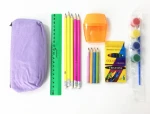 Personalized Fashion Scissors Watercolor Pencil Ruler Crayon Office Promotion Stationery Set For Kids