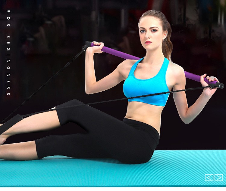 Pilates stick sports fitness equipment home yoga multi-functional abdomen chest expander arm power device puller