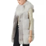Pink Fur Gilet Women Factory Direct New Design Mixed Color Female Fox Vest Wholesale Winter Fuzzy Real Fur Vest With Pocket