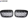 Plastic BLACK &amp; CHROME DIAMOND Type Front Bumper Grill Center Grille for BMW 7 series G11 G12