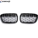 Plastic BLACK & CHROME DIAMOND Type Front Bumper Grill Center Grille for BMW 7 series G11 G12