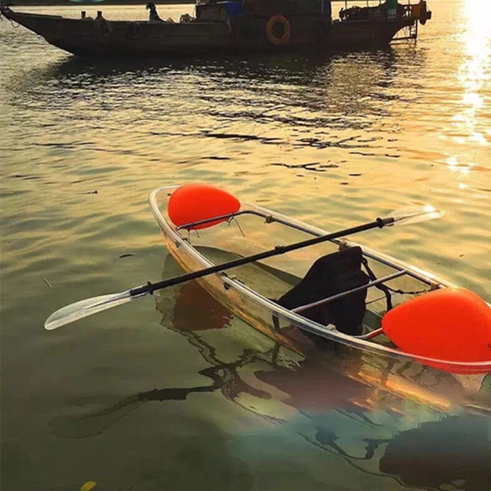 Plastic Boat Clear Bottom Canoe Fishing Transparent Kayak