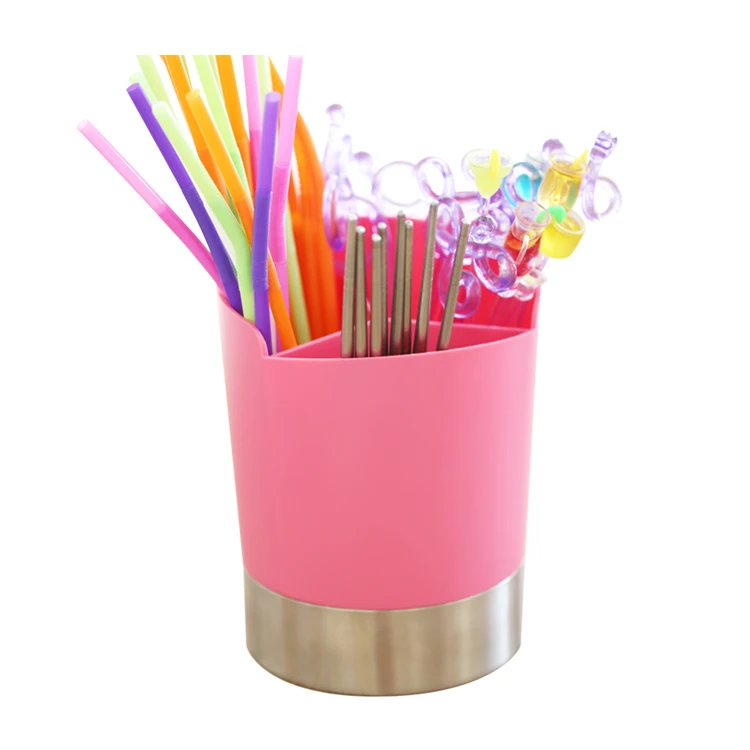 Plastic Straw Chopsticks Holder Flatware Spoon Container