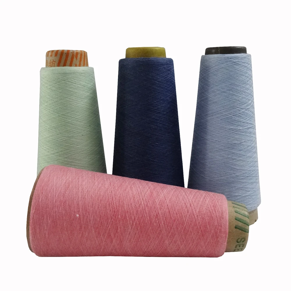 Polyester Cotton 65/35 Blended Dope Dyed Black TC Spun Yarn for Circular Knitting