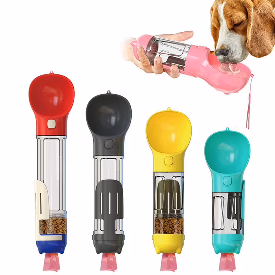 Portable Custom Logo Feeding Food Water 3 in 1 Pet Travel Bottle