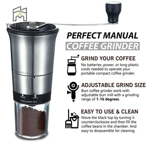 Portable Home Adjustable Ceramic Conical Burr Mill Hand Manual Coffee Grinder For Sale