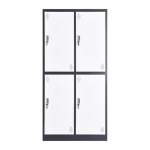 Powder Coated 2 Tiers Steel Wardrobe safe locker with 4 doors