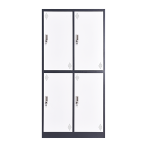 Powder Coated 2 Tiers Steel Wardrobe safe locker with 4 doors