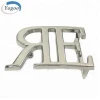 Private Silver Plating Custom Letter Logo Metal Brand Name Plate Belt Buckles