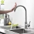 Import professional manufacturer 304 stainless steel brushed black hot and cold mixed Sensor Touch kitchen faucet from China