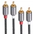 Import Professional Stereo Aux 2 RCA Cable 24K Gold Plated Male Plug Speaker 2RCA to 2RCA Audio Cable from China