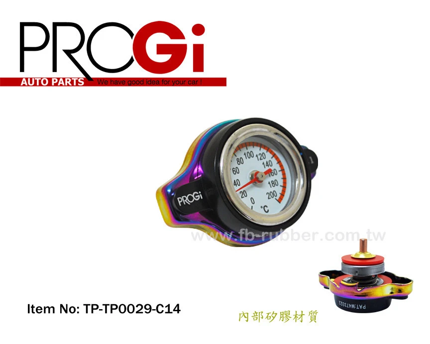 PROGI TPTP0029C14 Big size Temperature Gauge 1.1 Bar Titanium Radiator Cap