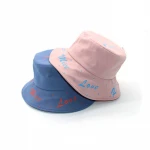 Promote Custom  Logo Lady Pink Cotton Custom Bucket Hat