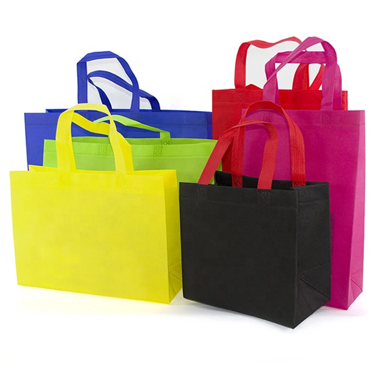Promotional gifts packaging reusable eco friendly foldable durable grey tote non-woven fabric shopping bags