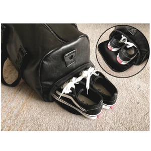 PU Leather Sport Cylinder Duffel Bag for Gym or Travel