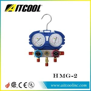 Red and Blue Painted Steel Manifold Set Refrigeration Pressure Gauge for R32