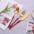 Import Red gold dinner knife fork spoon 18/8 flatware set stainless steel cutlery with gift box from China