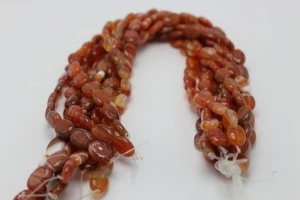 Red stripe agate ovoid Natural Stone Water Drop Faceted Red Stripe Agates Loose Beads